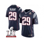 Men's Nike New England Patriots #29 LeGarrette Blount Limited Navy Blue Team Color Super Bowl LI 51 NFL Jersey