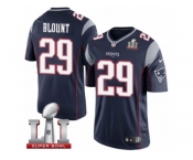 Men's Nike New England Patriots #29 LeGarrette Blount Limited Navy Blue Team Color Super Bowl LI 51 NFL Jersey
