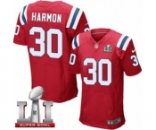 Men's Nike New England Patriots #30 Duron Harmon Elite Red Alternate Super Bowl LI 51 NFL Jersey