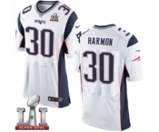 Men's Nike New England Patriots #30 Duron Harmon Elite White Super Bowl LI 51 NFL Jersey