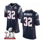 Men's Nike New England Patriots #32 Devin McCourty Elite Navy Blue Team Color Super Bowl LI 51 NFL Jersey