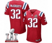 Men's Nike New England Patriots #32 Devin McCourty Elite Red Alternate Super Bowl LI 51 NFL Jersey