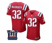 Men's Nike New England Patriots #32 Devin McCourty Elite Red Alternate Super Bowl LI Champions NFL Jersey