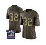 Men's Nike New England Patriots #32 Devin McCourty Limited Green Salute to Service Super Bowl LI Champions NFL Jersey