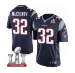 Men's Nike New England Patriots #32 Devin McCourty Limited Navy Blue Team Color Super Bowl LI 51 NFL Jersey