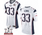 Men's Nike New England Patriots #33 Dion Lewis Elite White Super Bowl LI 51 NFL Jersey