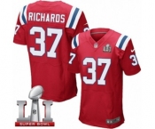 Men's Nike New England Patriots #37 Jordan Richards Elite Red Alternate Super Bowl LI 51 NFL Jersey