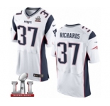 Men's Nike New England Patriots #37 Jordan Richards Elite White Super Bowl LI 51 NFL Jersey