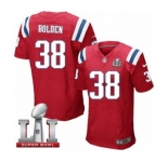 Men's Nike New England Patriots #38 Brandon Bolden Elite Red Alternate Super Bowl LI 51 NFL Jersey
