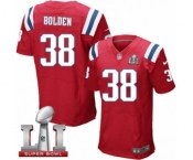 Men's Nike New England Patriots #38 Brandon Bolden Elite Red Alternate Super Bowl LI 51 NFL Jersey