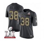 Men's Nike New England Patriots #38 Brandon Bolden Limited Black 2016 Salute to Service Super Bowl LI 51 NFL Jersey