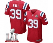 Men's Nike New England Patriots #39 Montee Ball Elite Red Alternate Super Bowl LI 51 NFL Jersey