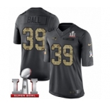 Men's Nike New England Patriots #39 Montee Ball Limited Black 2016 Salute to Service Super Bowl LI 51 NFL Jersey