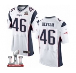 Men's Nike New England Patriots #46 James Develin Elite White Super Bowl LI 51 NFL Jersey