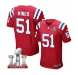 Men's Nike New England Patriots #51 Barkevious Mingo Elite Red Alternate Super Bowl LI 51 NFL Jersey