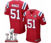Men's Nike New England Patriots #51 Barkevious Mingo Elite Red Alternate Super Bowl LI 51 NFL Jersey