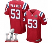 Men's Nike New England Patriots #53 Kyle Van Noy Elite Red Alternate Super Bowl LI 51 NFL Jersey