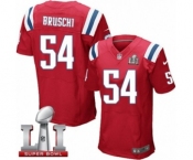 Men's Nike New England Patriots #54 Tedy Bruschi Elite Red Alternate Super Bowl LI 51 NFL Jersey