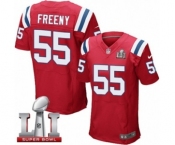 Men's Nike New England Patriots #55 Jonathan Freeny Elite Red Alternate Super Bowl LI 51 NFL Jersey
