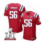 Men's Nike New England Patriots #56 Andre Tippett Elite Red Alternate Super Bowl LI 51 NFL Jersey