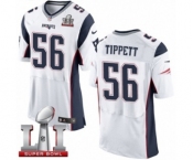 Men's Nike New England Patriots #56 Andre Tippett Elite White Super Bowl LI 51 NFL Jersey