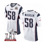 Men's Nike New England Patriots #58 Shea McClellin Elite White Super Bowl LI 51 NFL Jersey