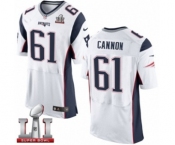 Men's Nike New England Patriots #61 Marcus Cannon Elite White Super Bowl LI 51 NFL Jersey