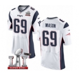 Men's Nike New England Patriots #69 Shaq Mason Elite White Super Bowl LI 51 NFL Jersey