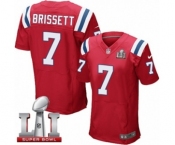 Men's Nike New England Patriots #7 Jacoby Brissett Elite Red Alternate Super Bowl LI 51 NFL Jersey