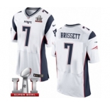 Men's Nike New England Patriots #7 Jacoby Brissett Elite White Super Bowl LI 51 NFL Jersey