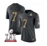 Men's Nike New England Patriots #7 Jacoby Brissett Limited Black 2016 Salute to Service Super Bowl LI 51 NFL Jersey