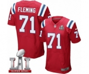 Men's Nike New England Patriots #71 Cameron Fleming Elite Red Alternate Super Bowl LI 51 NFL Jersey