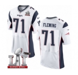 Men's Nike New England Patriots #71 Cameron Fleming Elite White Super Bowl LI 51 NFL Jersey