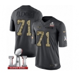 Men's Nike New England Patriots #71 Cameron Fleming Limited Black 2016 Salute to Service Super Bowl LI 51 NFL Jersey