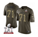Men's Nike New England Patriots #71 Cameron Fleming Limited Green Salute to Service Super Bowl LI 51 NFL Jersey