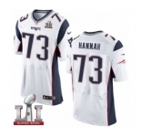 Men's Nike New England Patriots #73 John Hannah Elite White Super Bowl LI 51 NFL Jersey
