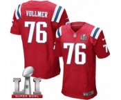 Men's Nike New England Patriots #76 Sebastian Vollmer Elite Red Alternate Super Bowl LI 51 NFL Jersey