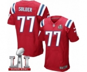 Men's Nike New England Patriots #77 Nate Solder Elite Red Alternate Super Bowl LI 51 NFL Jersey