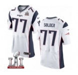 Men's Nike New England Patriots #77 Nate Solder Elite White Super Bowl LI 51 NFL Jersey
