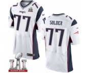Men's Nike New England Patriots #77 Nate Solder Elite White Super Bowl LI 51 NFL Jersey