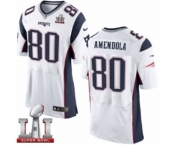 Men's Nike New England Patriots #80 Danny Amendola Elite White Super Bowl LI 51 NFL Jersey