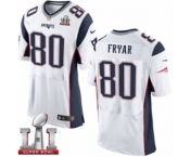Men's Nike New England Patriots #80 Irving Fryar Elite White Super Bowl LI 51 NFL Jersey
