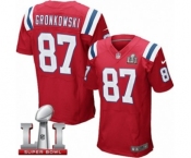Men's Nike New England Patriots #87 Rob Gronkowski Elite Red Alternate Super Bowl LI 51 NFL Jersey