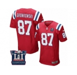 Men's Nike New England Patriots #87 Rob Gronkowski Elite Red Alternate Super Bowl LI Champions NFL Jersey
