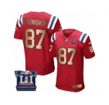 Men's Nike New England Patriots #87 Rob Gronkowski Elite Red Gold Alternate Super Bowl LI Champions NFL Jersey
