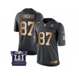 Men's Nike New England Patriots #87 Rob Gronkowski Limited Black Gold Salute to Service Super Bowl LI Champions NFL Jersey