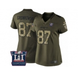 Men's Nike New England Patriots #87 Rob Gronkowski Limited Green Salute to Service Super Bowl LI Champions NFL Jersey