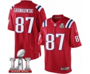 Men's Nike New England Patriots #87 Rob Gronkowski Limited Red Alternate Super Bowl LI 51 NFL Jersey