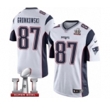 Men's Nike New England Patriots #87 Rob Gronkowski Limited White Super Bowl LI 51 NFL Jersey