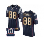 Men's Nike New England Patriots #88 Martellus Bennett Elite Navy Gold Team Color Super Bowl LI Champions NFL Jersey